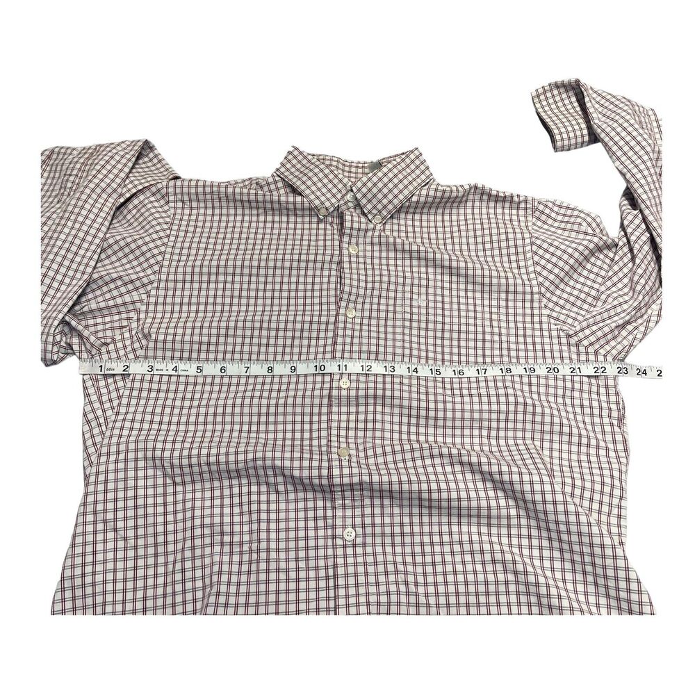 Dockers Shirt Men's Large White Red Plaid Cotton Stretch Long Sleeve Button-Down - Picture 4 of 8